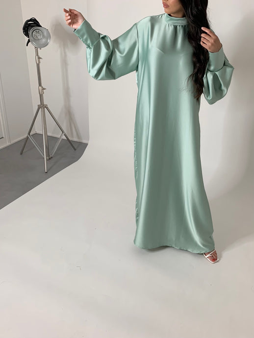 Silk dress (avec jupe tablier) - Mint