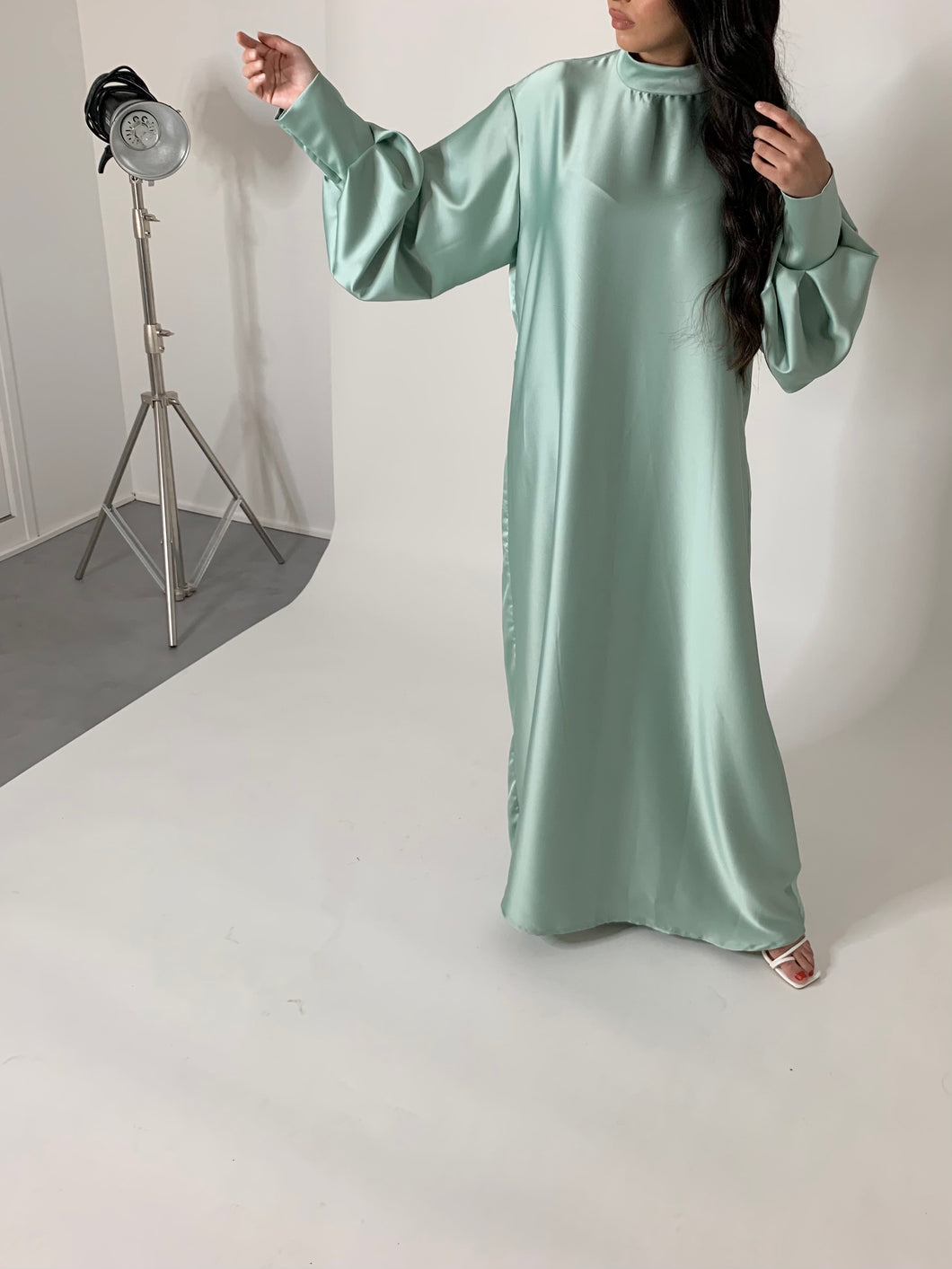 Silk dress (avec jupe tablier) - Mint