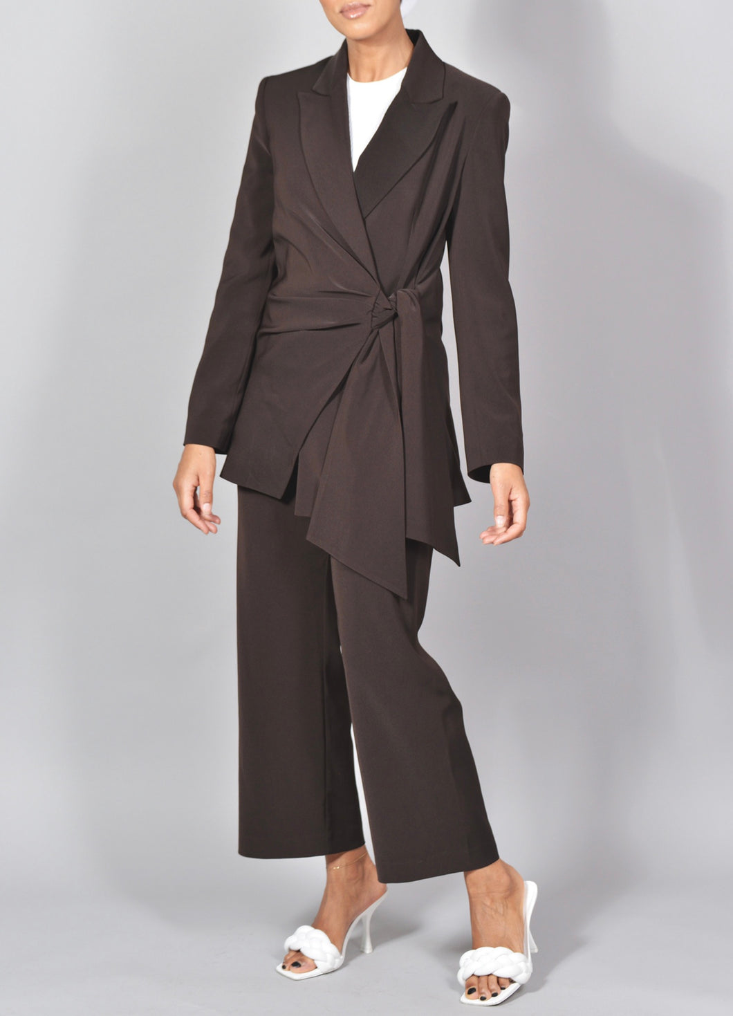Ensemble blazer drapée (Plusieurs coloris)