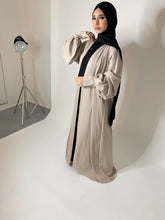 Charger l&#39;image dans la galerie, Abaya ouverte manches bouffantes - Beige